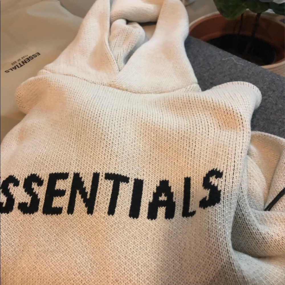 Essentials knit hoodie oatmeal